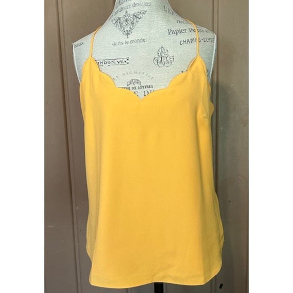 NWOT J Crew Mercantile Womens Scalloped Cami Tank Racerback Orange Size 14